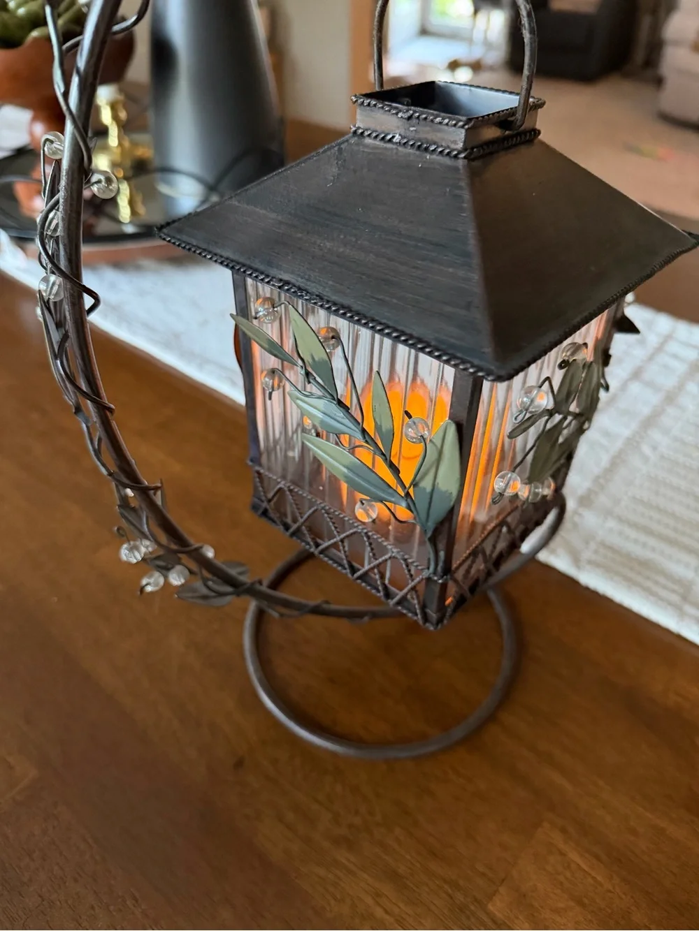 Vintage PartyLite Metal Ivy Leaf Candle Lantern